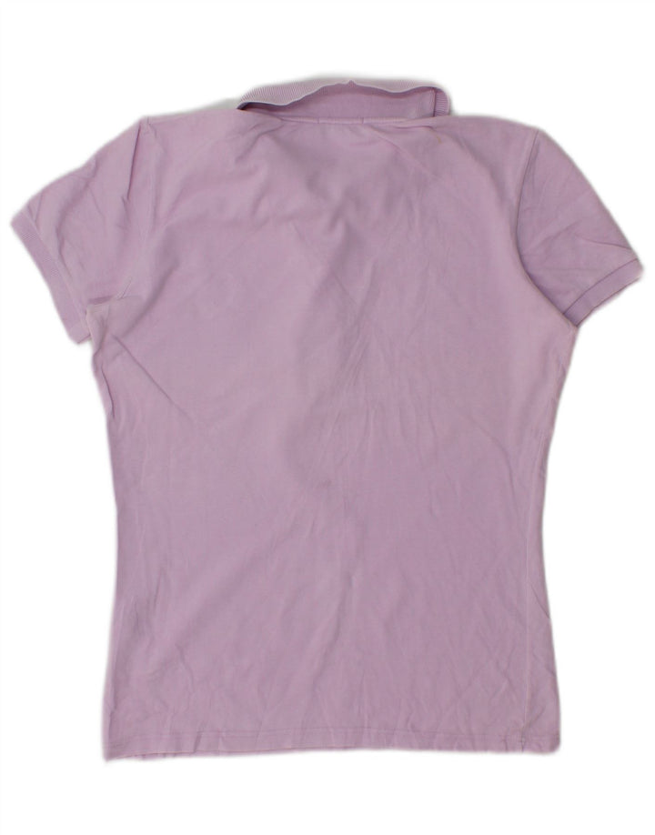 Tricou polo Fred Perry pentru femei UK 12, bumbac violet mediu