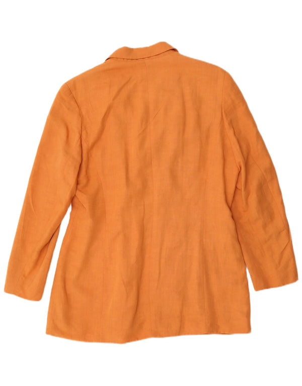 Jachetă vintage pentru femei la dublu piept UK 16, mare portocaliu, viscoză