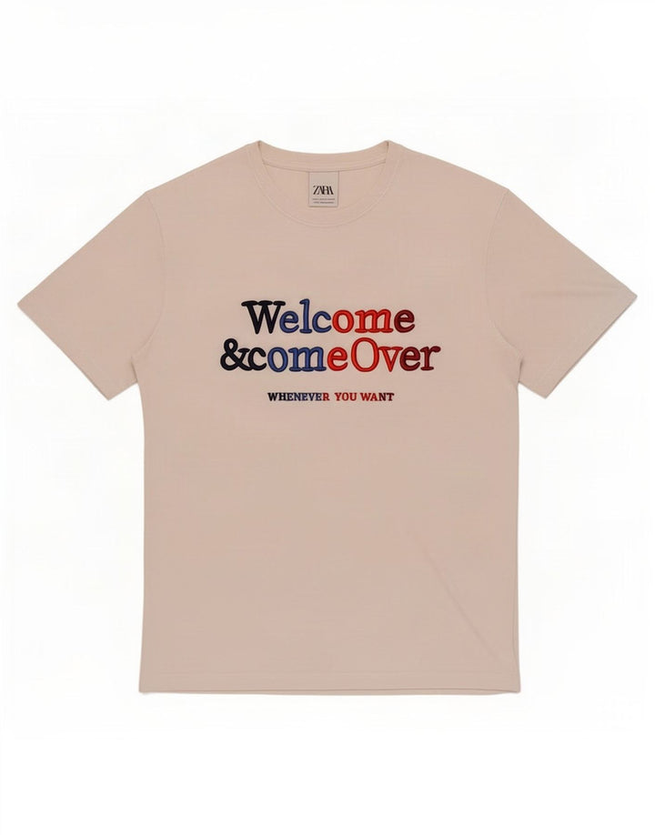 Tricou grafic pentru bărbați Zara Top Mic Alb