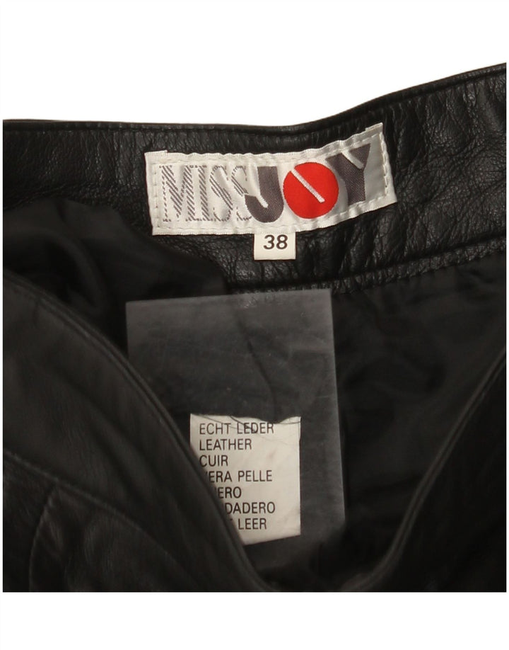 MISS JOY Pantaloni scurți din piele cu talie înaltă pentru femei EU 38 Medium W25 Piele neagră