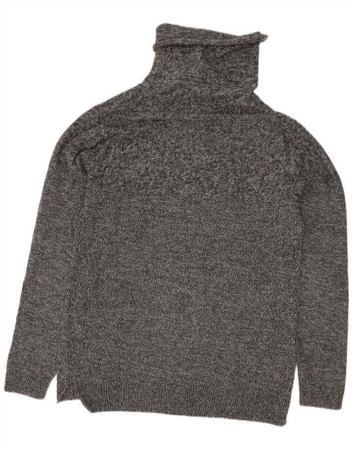 Pulover Jack & Jones pentru bărbați cu gât rulat, bumbac cu pete, gri mediu
