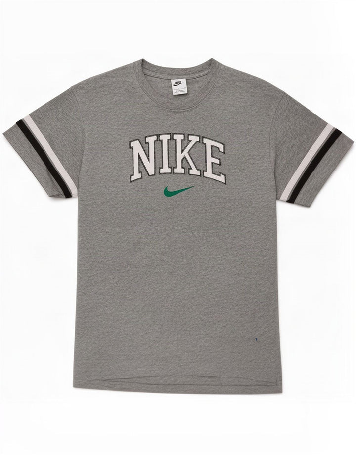 Tricou grafic Nike pentru bărbați Top mic, gri, bumbac cu dungi