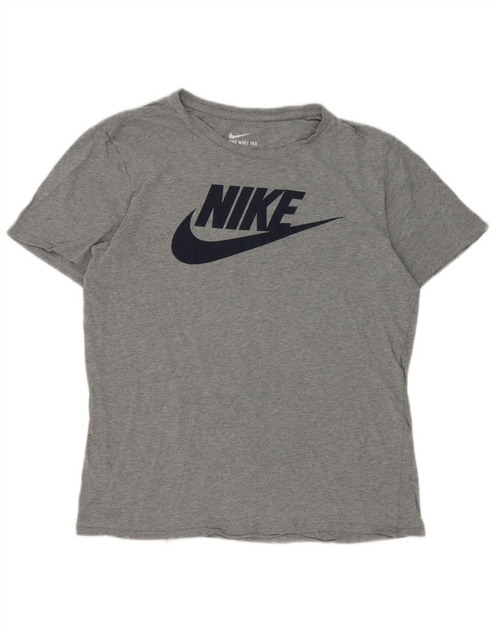 Tricou grafic Nike pentru bărbați, cu croială atletică, top, gri mediu, pete
