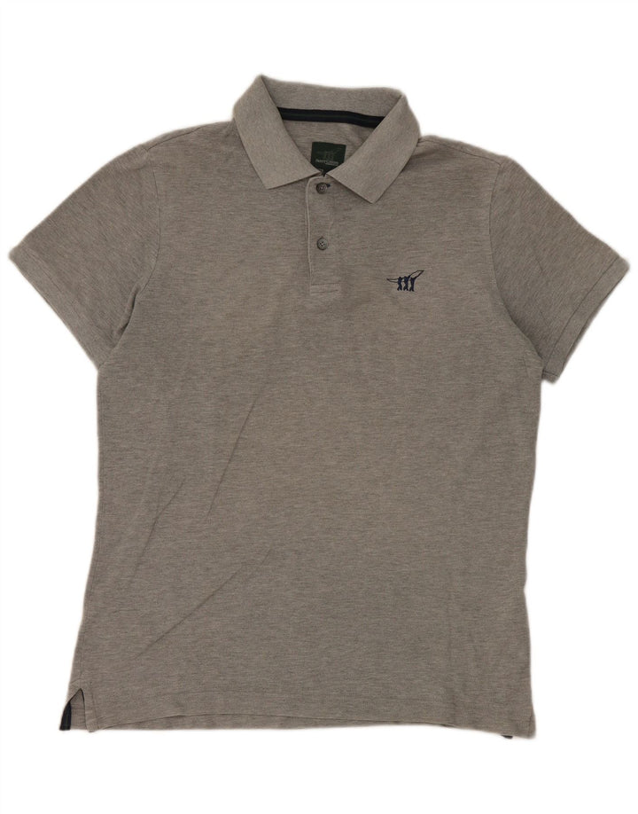 Tricou polo Henry Cottons pentru bărbați, bumbac gri mediu