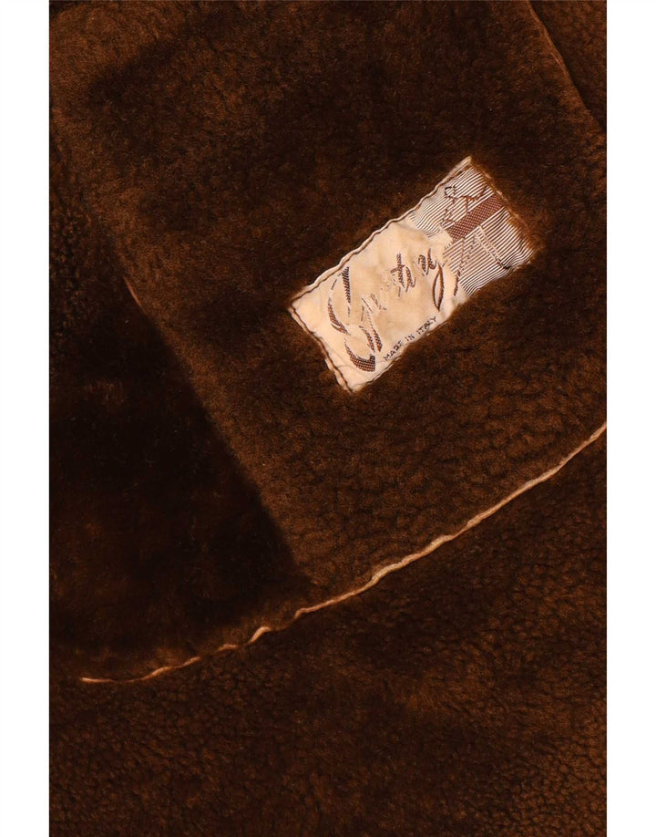 Jachetă vintage pentru bărbați din shearling UK 38 maro mediu