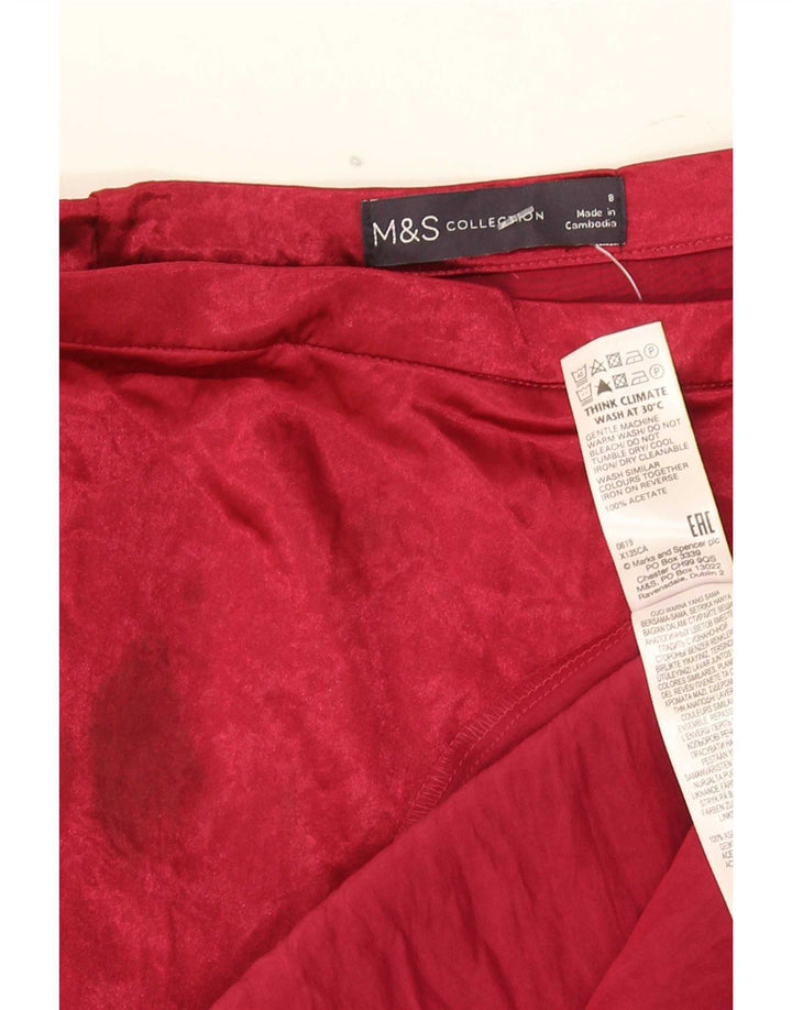 Fusta A-Line pentru femei Marks & Spencer UK 8 Small W26 Red Acetat