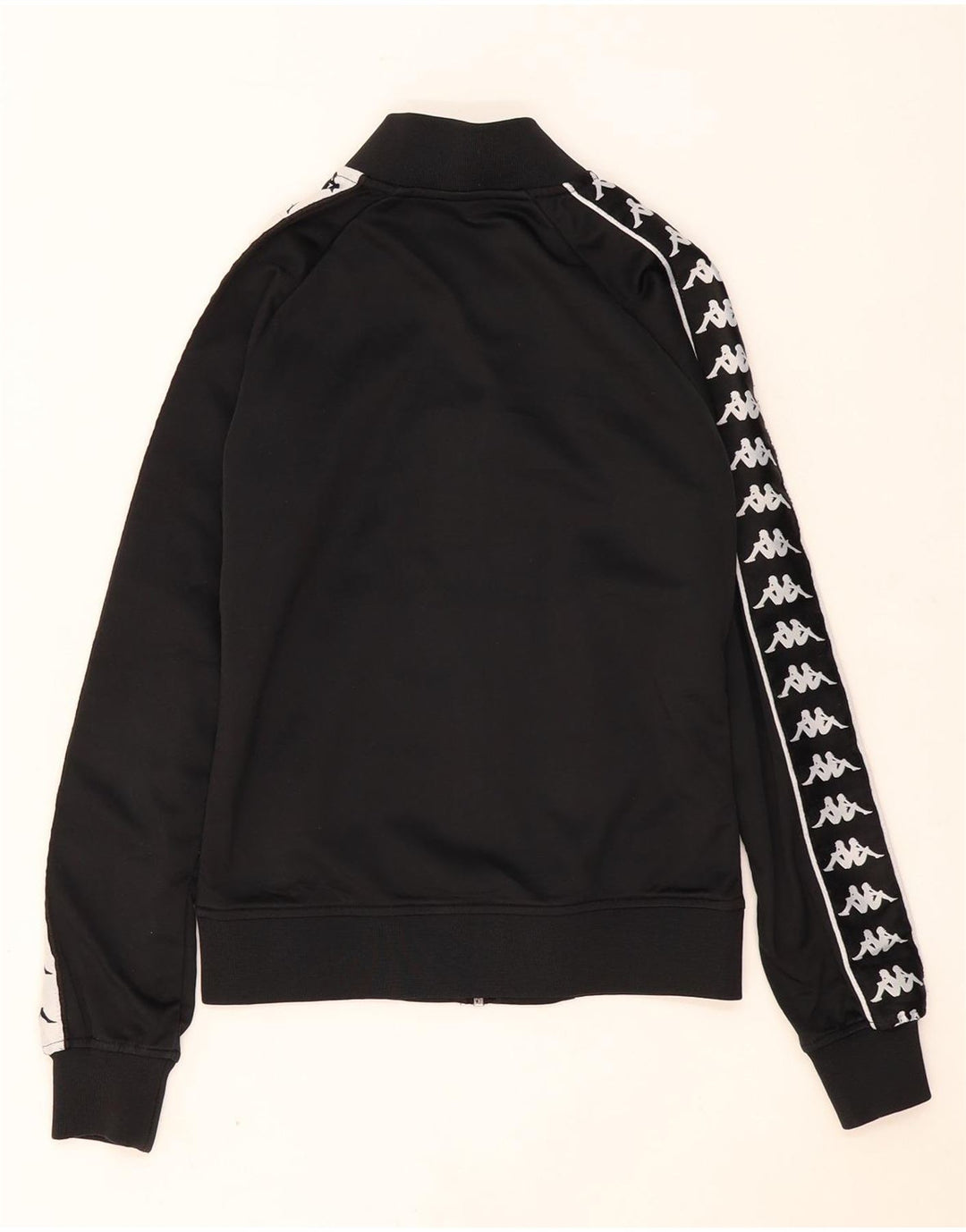 Jachetă de top pentru trening cu grafică Kappa pentru femei UK 6 XS Negru Colorblock