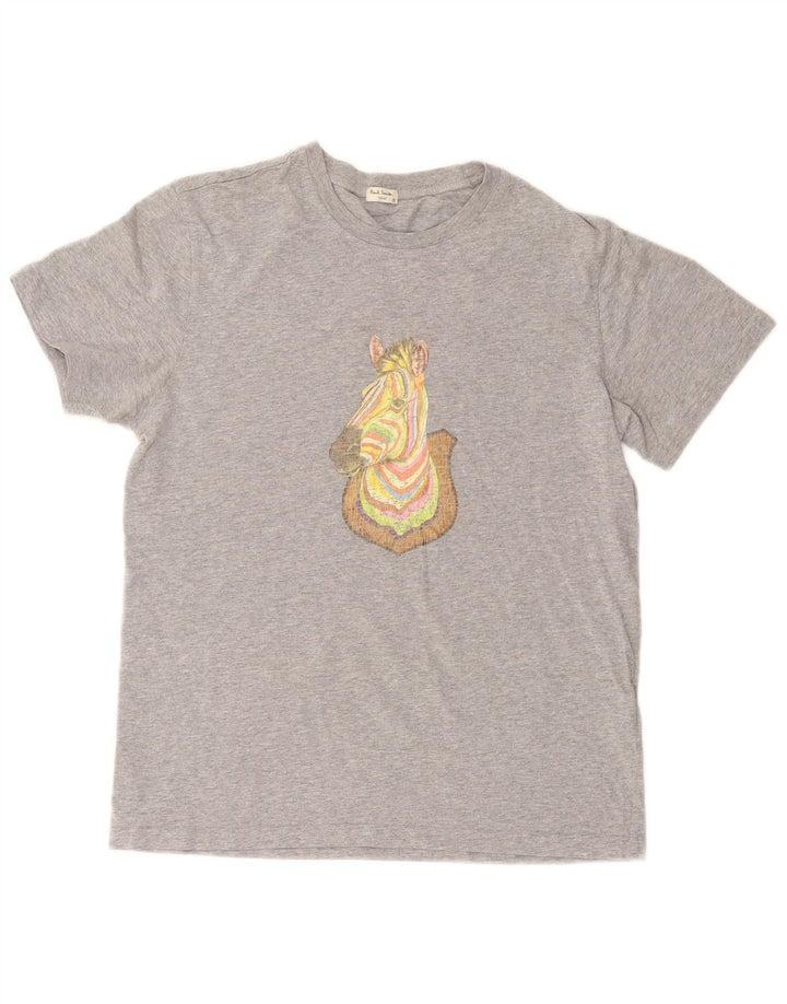 Tricou grafic pentru bărbați PAUL SMITH Top mic gri din bumbac cu imprimeu animal