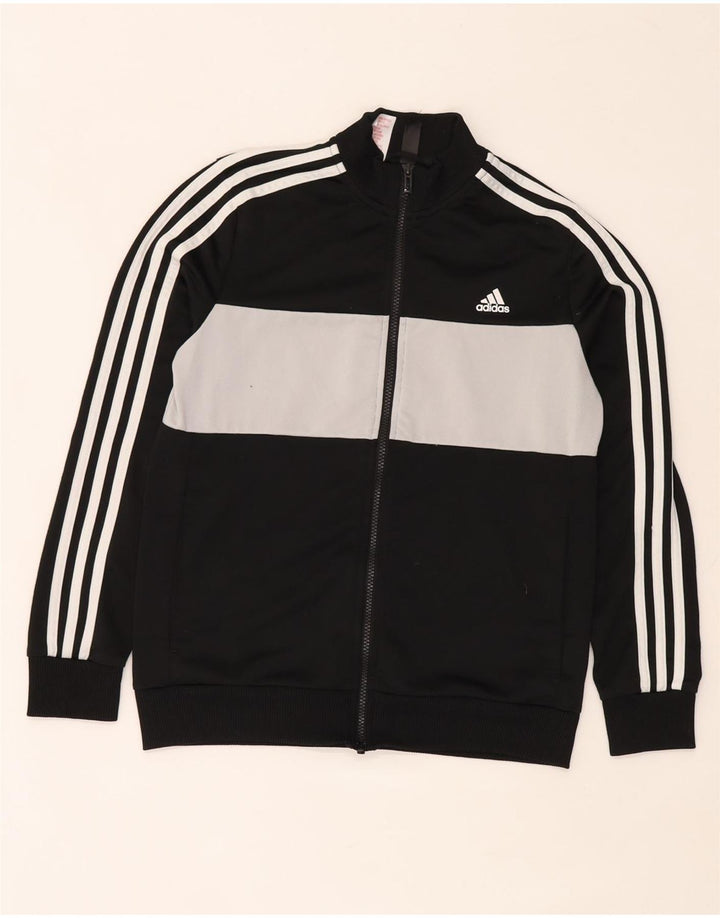 Jachetă de trening pentru băieți Adidas 13-14 ani, negru, color block