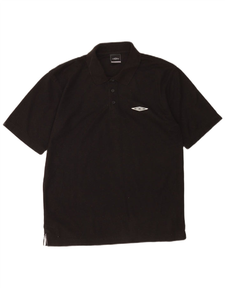 Tricou polo Umbro pentru bărbați, poliester mediu negru