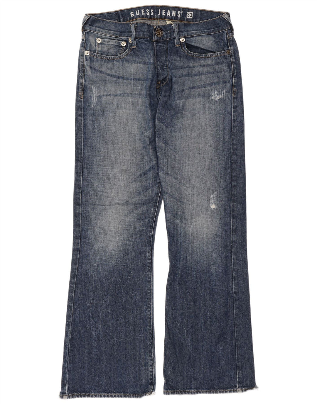 Blugi Guess pentru femei Bootcut W33 L33 Blue Bumbac