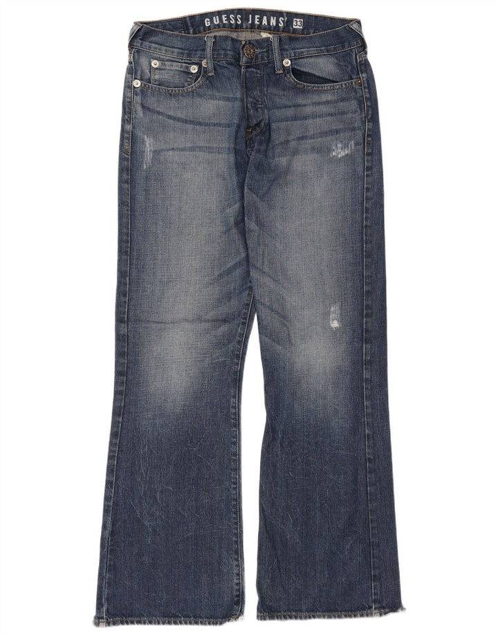 Blugi Guess pentru femei Bootcut W33 L33 Blue Bumbac