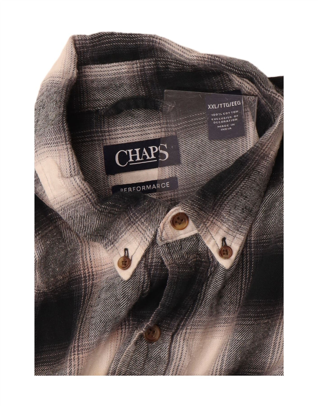 Cămașă de flanel pentru bărbați Chaps 2XL, bumbac cu carouri gri