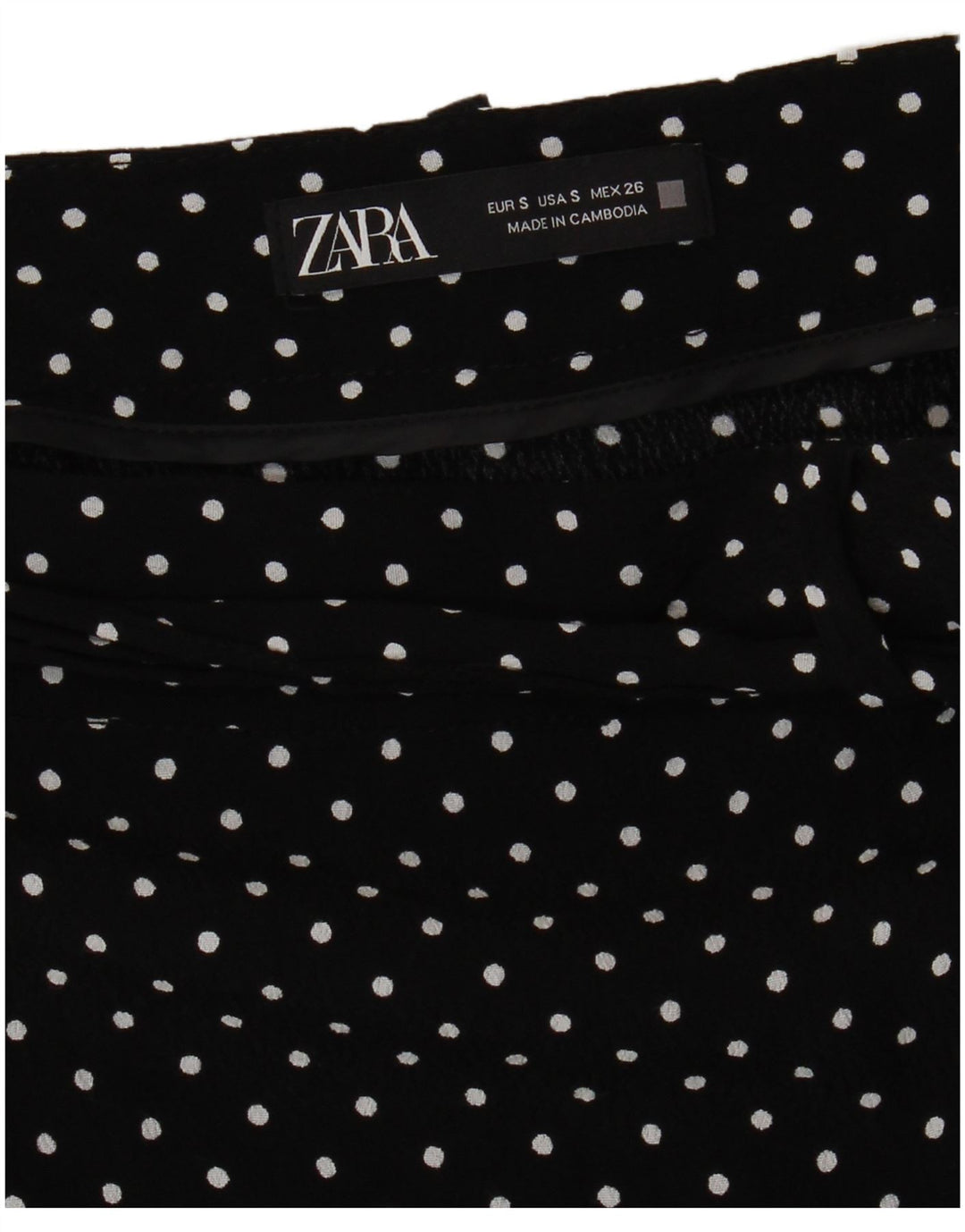 Pantaloni scurti casual pentru femei ZARA Small W26 Black Polka Dot