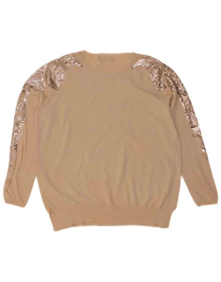 Pulover pentru damă Zara, cu gât turnut, UK 14 Medium Bej Geometric
