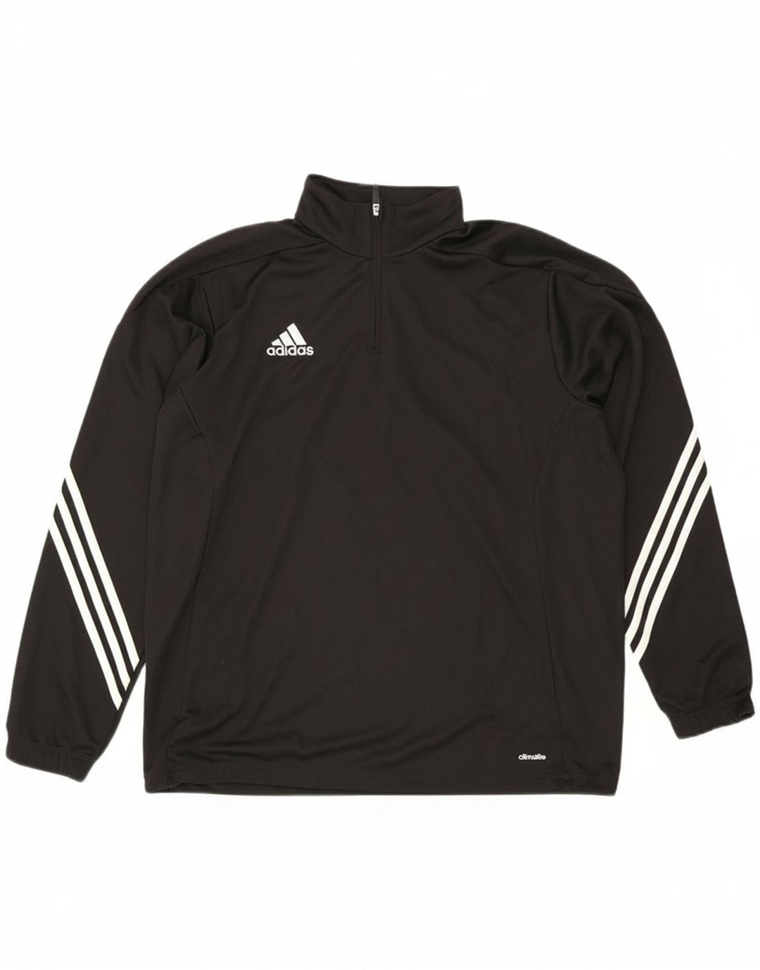 Adidas Climalite Mens Zip Neck Pullover Trening Top XL Negru Poliester