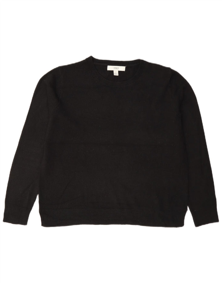 Pulover pentru femei Marks & Spencer cu decolteu triplu UK 12 Medium Negru Acrilic