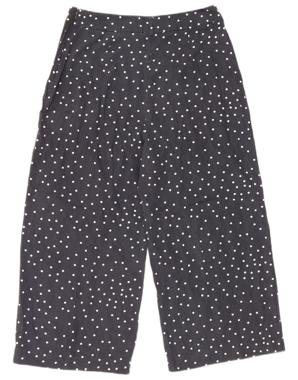 Pantaloni Capri Oasis pentru femei UK 10 Small W28 L21 bleumarin cu buline