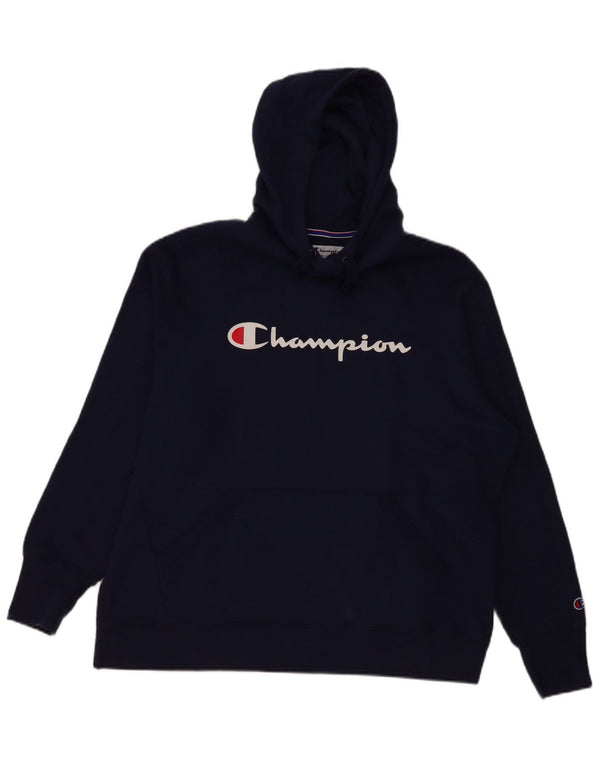 Pulover pentru bărbați Champion, cu glugă grafică, XL, bleumarin