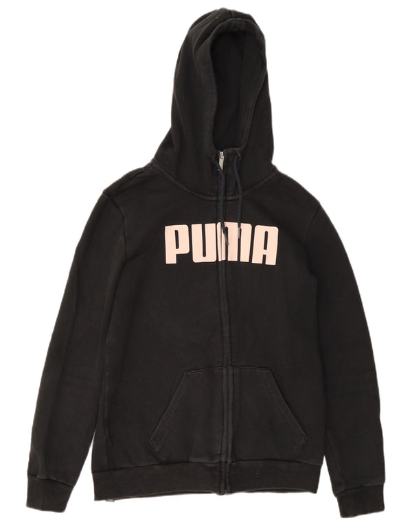 Pulover Puma Graphic Regular Fit Zip Hoodie UK 10 Bumbac negru mic