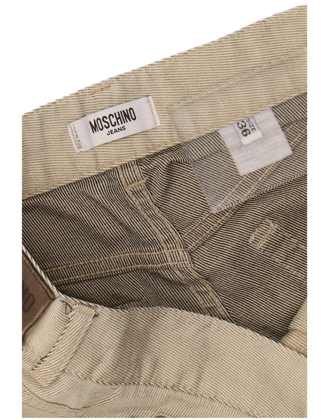 Pantaloni scurți casual pentru bărbați Moschino W36 Large Beige Pinstripe