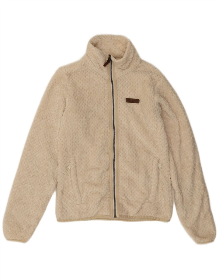 Jachetă fleece Columbia pentru femei UK 10, poliester alb închis
