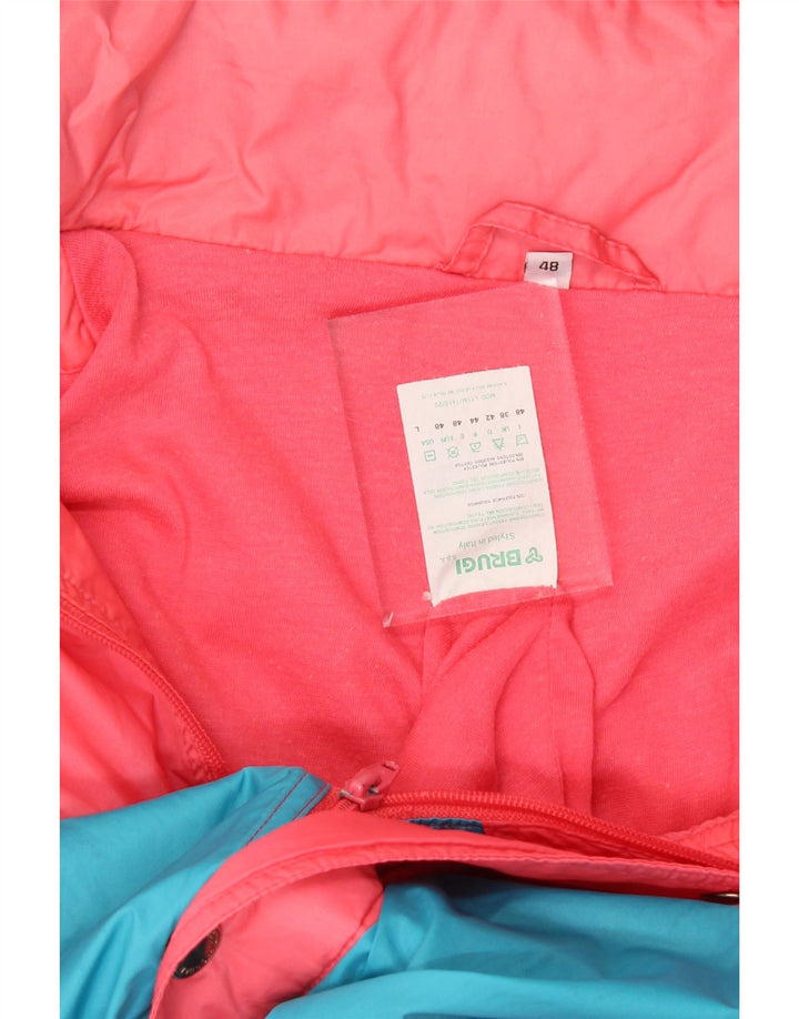BRUGI Mens Rain Jacket IT 48 Medium Pink Colourblock Polyamide Vintage Brugi and Second-Hand Brugi from Messina Hembry 