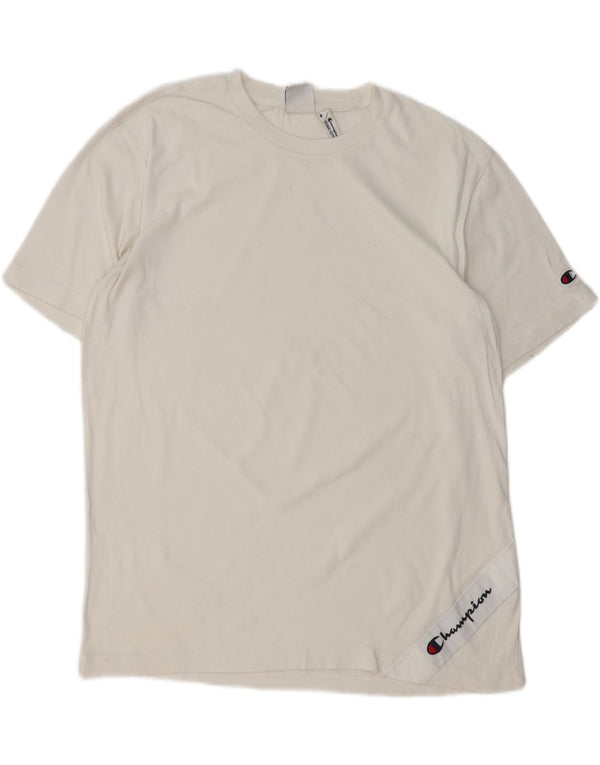 Champion Mens T-Shirt Top Large White Cotton