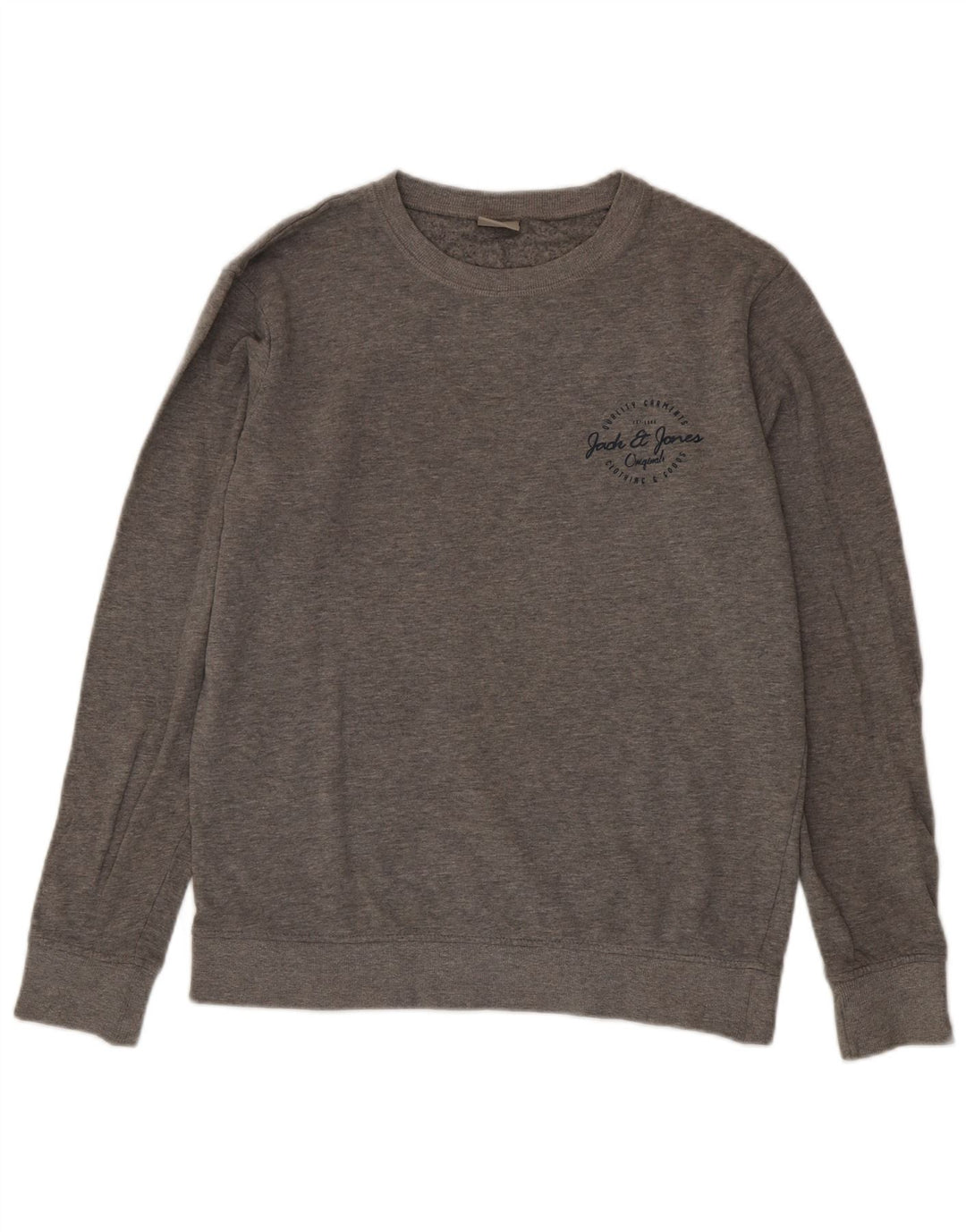 Pulover Jack & Jones pentru bărbați, bumbac cu pete, gri mediu