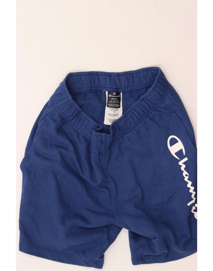 CHAMPION Mens Graphic Sport Shorts Small  Navy Blue Cotton Vintage Champion and Second-Hand Champion from Messina Hembry 