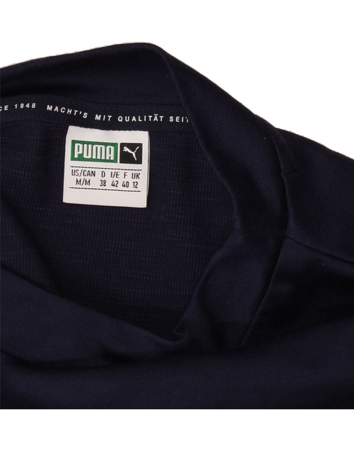 PUMA Womens Oversized Crop Graphic T-Shirt Top UK 12 Medium Navy Blue Vintage Puma and Second-Hand Puma from Messina Hembry 
