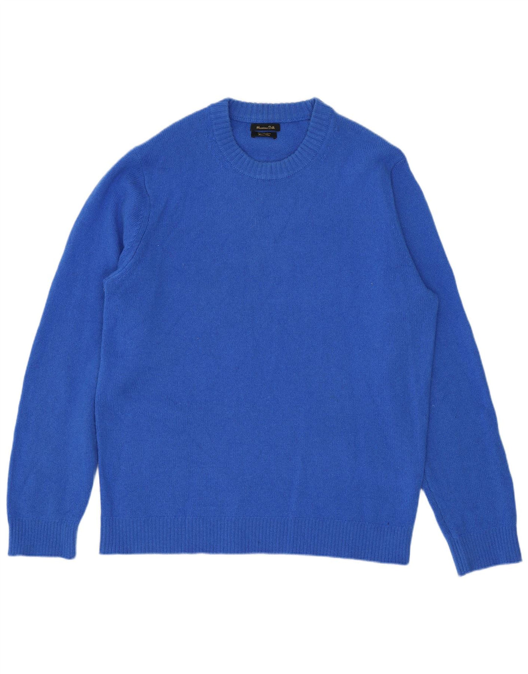 Pulover Massimo Dutti pentru bărbați, cu gât crew, lână mare, albastră