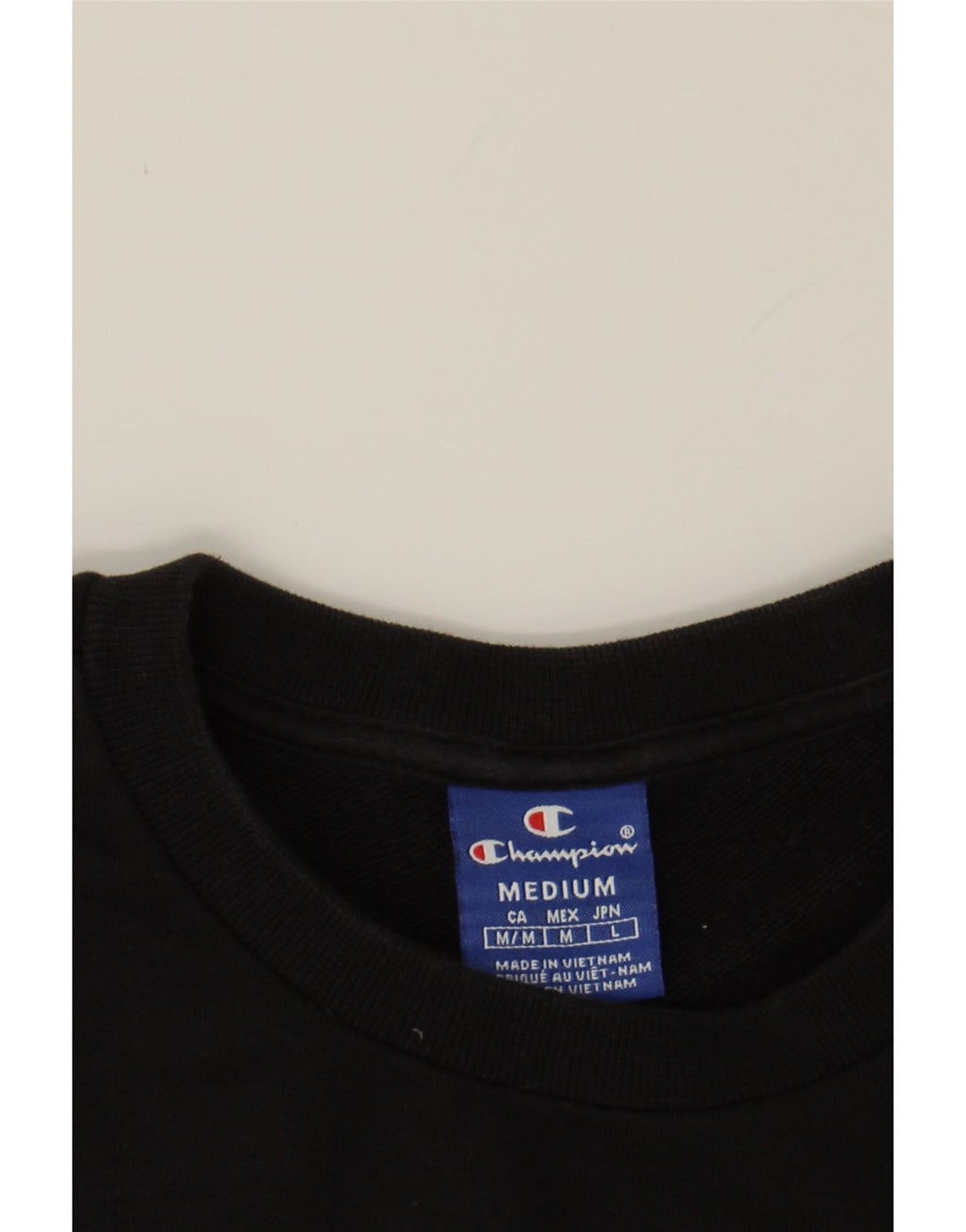 CHAMPION Womens Graphic Sweatshirt Jumper UK 14 Medium Black Cotton Vintage Champion and Second-Hand Champion from Messina Hembry 