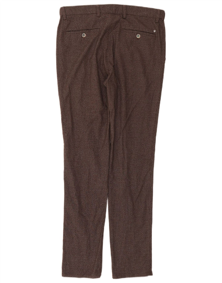 Massimo Dutti Pantaloni chino pentru bărbați EU 42 Large W32 L32 Brown Houndstooth