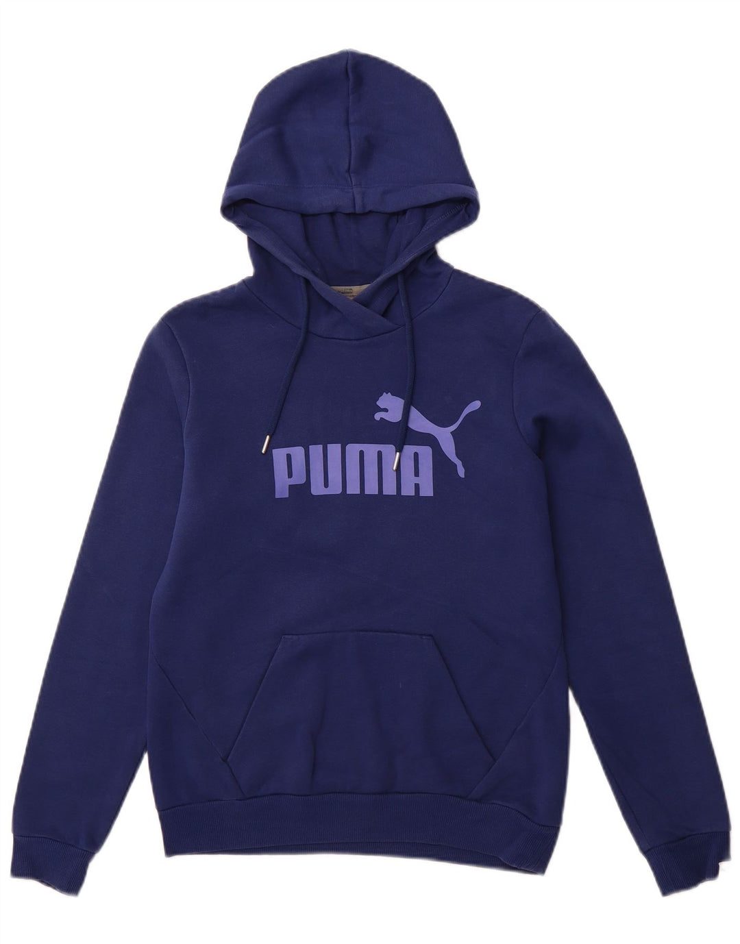 PUMA Womens Graphic Hoodie Jumper UK 10 Small  Navy Blue Polyester