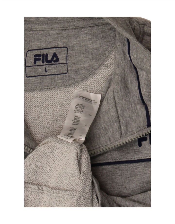 FILA Mens Tracksuit Top Jacket Large Grey Cotton Vintage Fila and Second-Hand Fila from Messina Hembry 