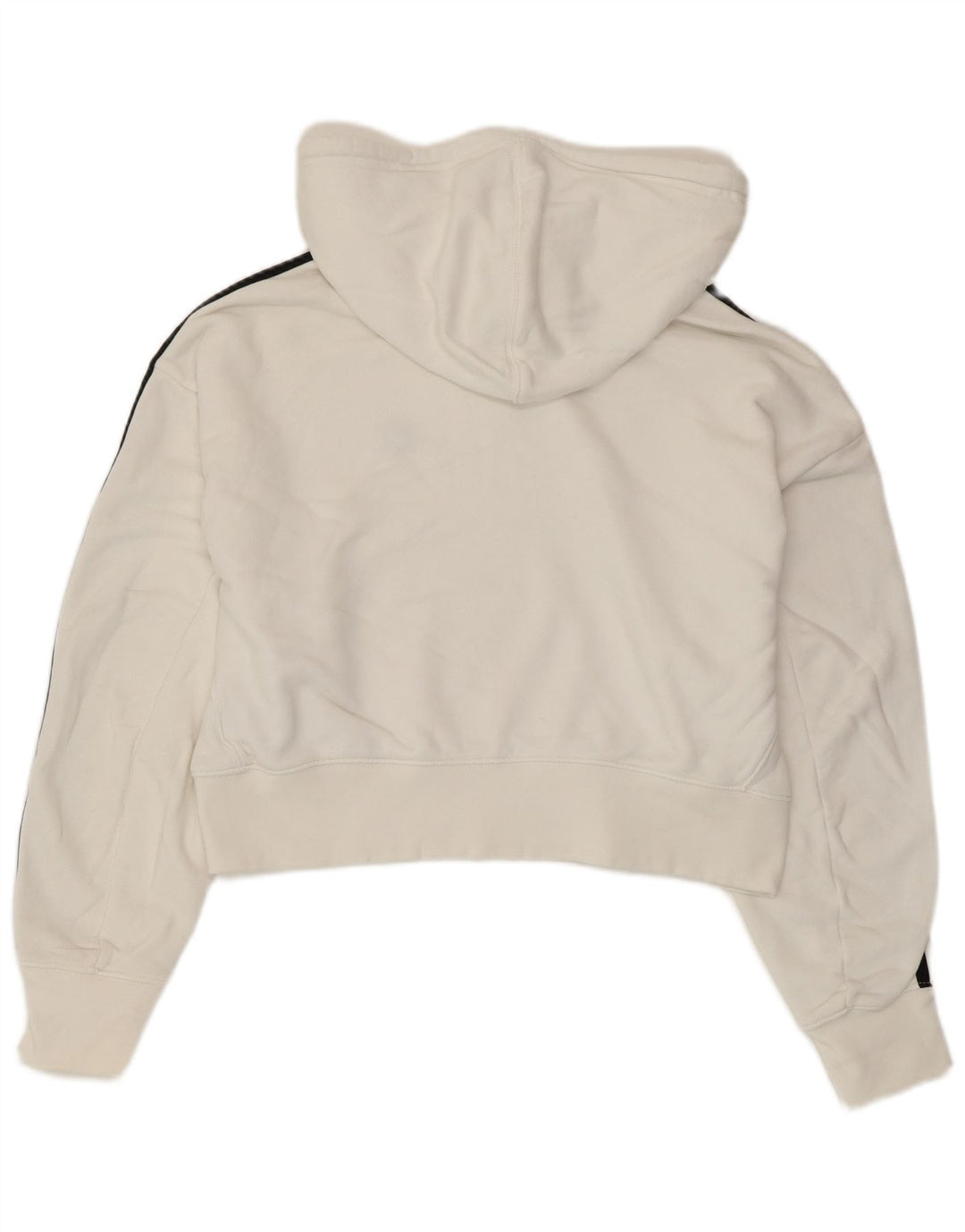 Pulover ADIDAS Crop Oversized Hoodie pentru femei UK 8 Bumbac alb mic