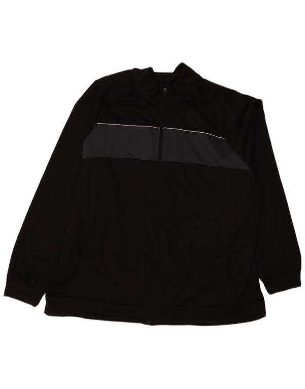 Jachetă de trening pentru bărbați de epocă, 3XL, poliester color bloc negru