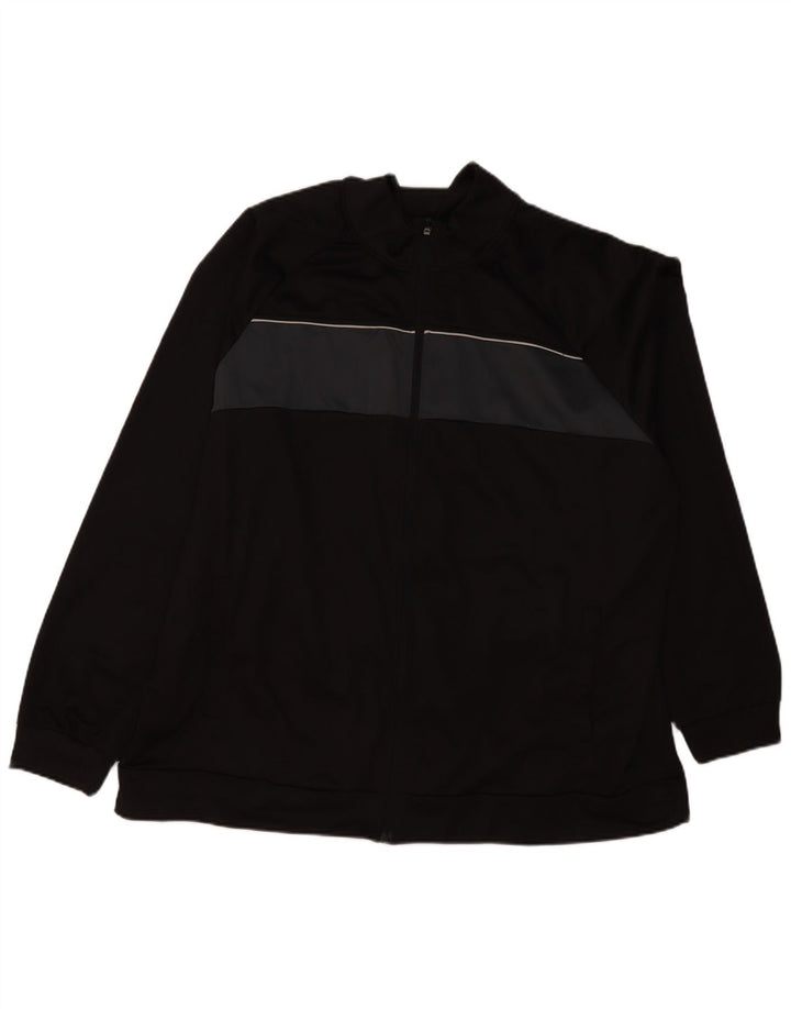 Jachetă de trening pentru bărbați de epocă, 3XL, poliester color bloc negru