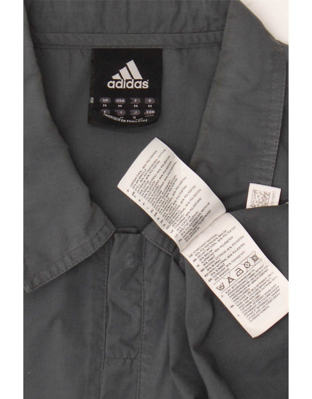 Cămașă cu mânecă scurtă pentru bărbați Adidas, gri mediu, poliester color bloc