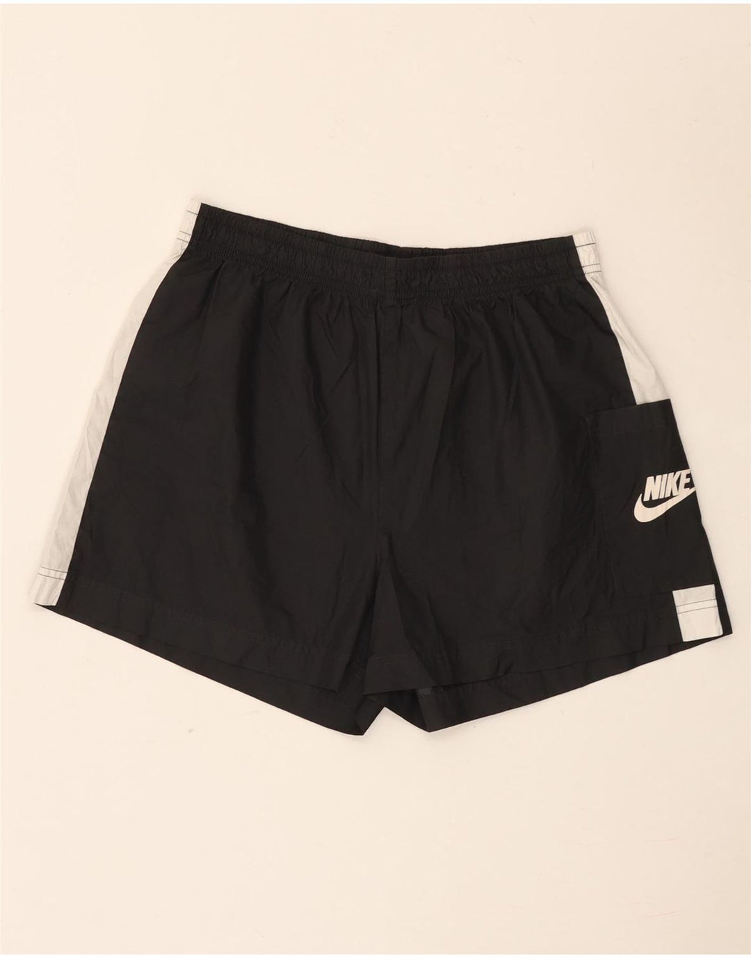 Pantaloni scurti sport grafic Nike pentru femei UK 16, mari, negru, poliester color bloc