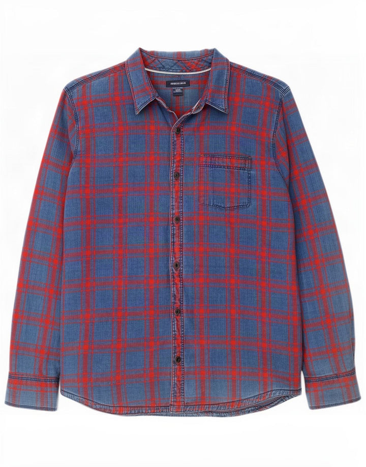 Cămașă Indigo pentru bărbați Fat Face 2XL, bumbac cu carouri albastre