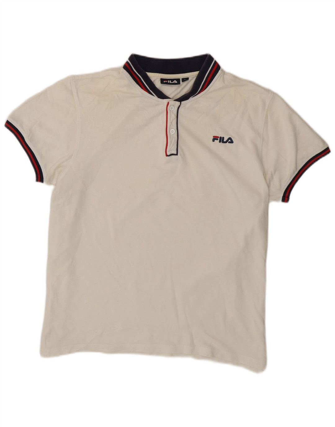 Tricou polo Fila pentru bărbați, bumbac cu dungi albe mari