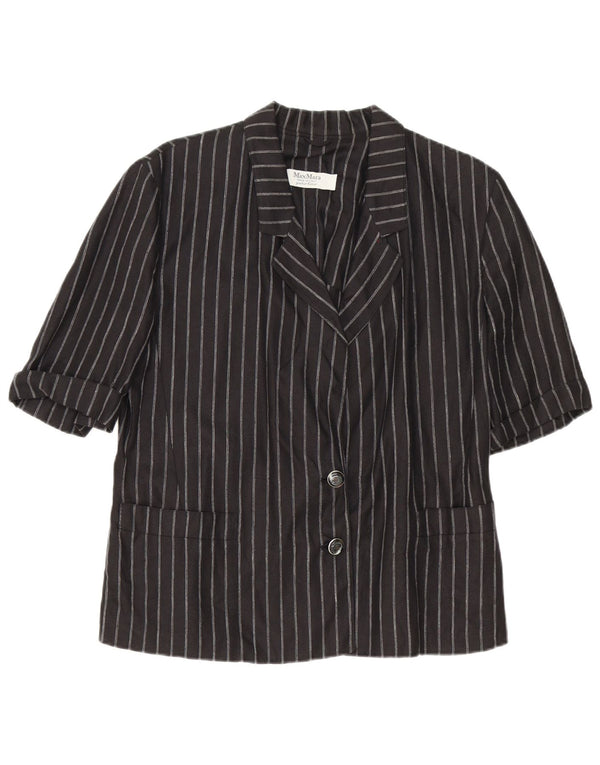 Sacou blazer pentru femei Max Mara cu 2 nasturi UK 14 Medium Black Pinstripe