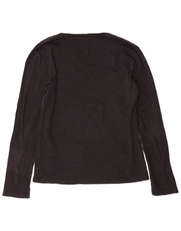 Top pentru femei Tommy Hilfiger cu mânecă lungă UK 14 mare, negru, bumbac