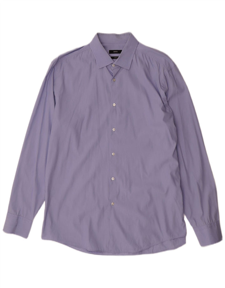 Cămașă pentru bărbați Hugo Boss Slim Fit Mărimea 43 17 XL Bumbac albastru