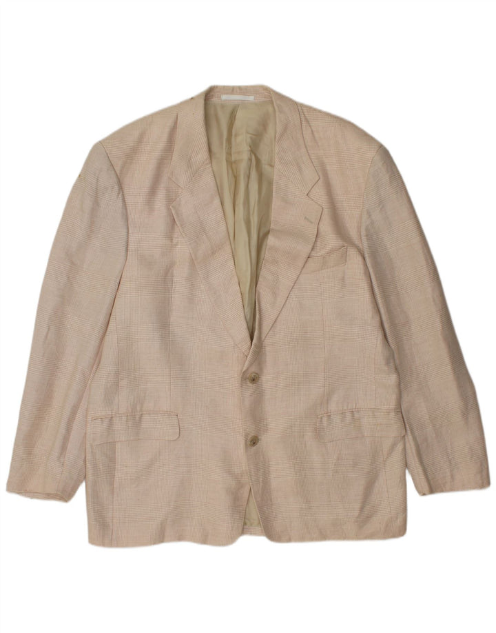 Blazer pentru bărbați HUGO BOSS, cu 2 nasturi, EU 56 3XL, in carouri bej