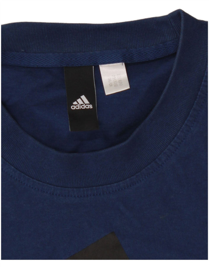 ADIDAS Mens Graphic T-Shirt Top Medium Navy Blue