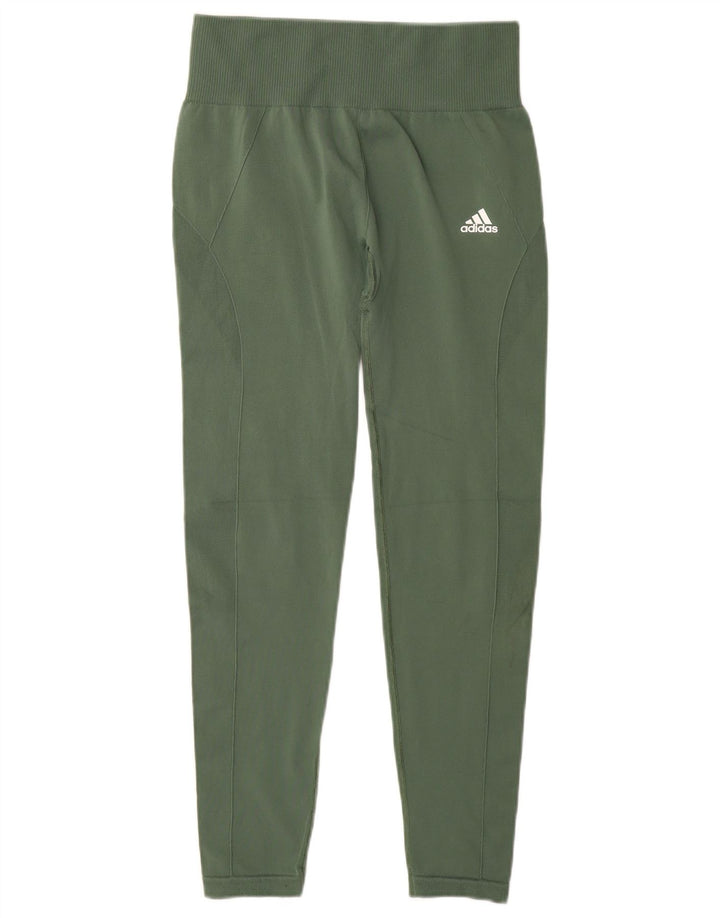 Leggings pentru femei Adidas UK 8/10 Poliester verde mic