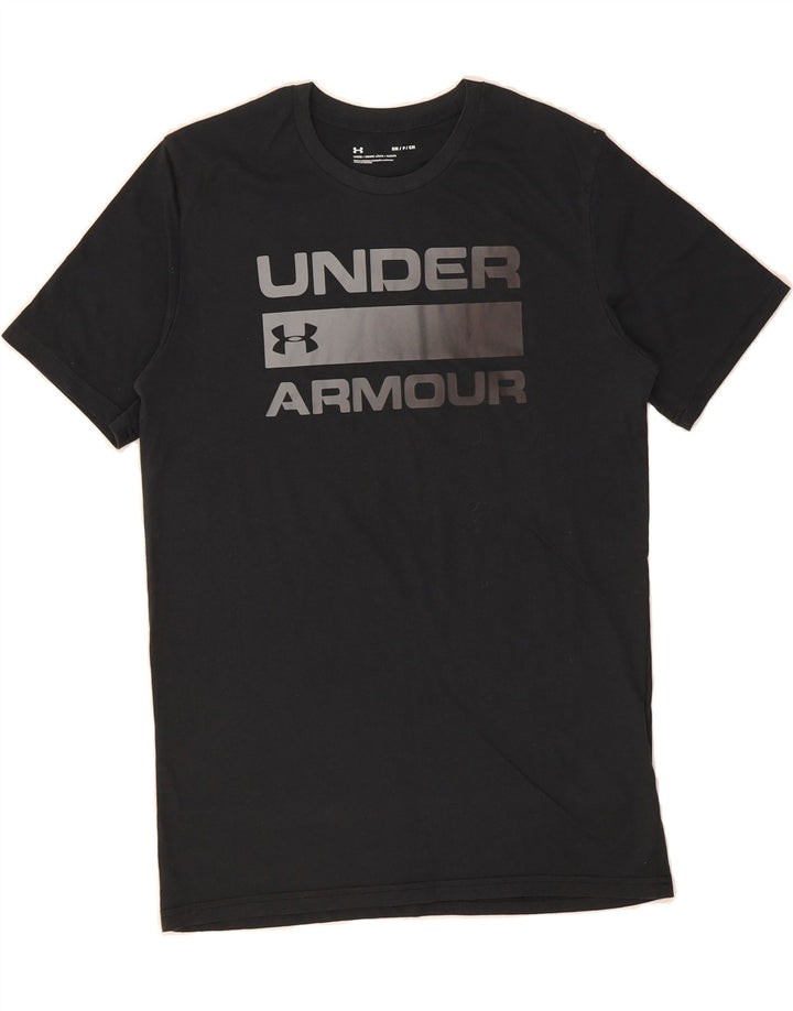 UNDER ARMOUR Mens Graphic T-Shirt Top Small Black Cotton Vintage Under Armour and Second-Hand Under Armour from Messina Hembry 